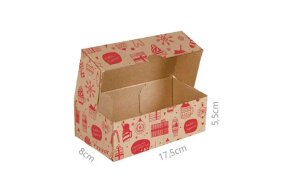 CHRISTMAS CARDBOARD POSTAL BOXES 17,5x8x5,5cm SET/10